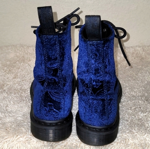 Dr. Martens Blue Velvet Boots - Picture 11 of 14
